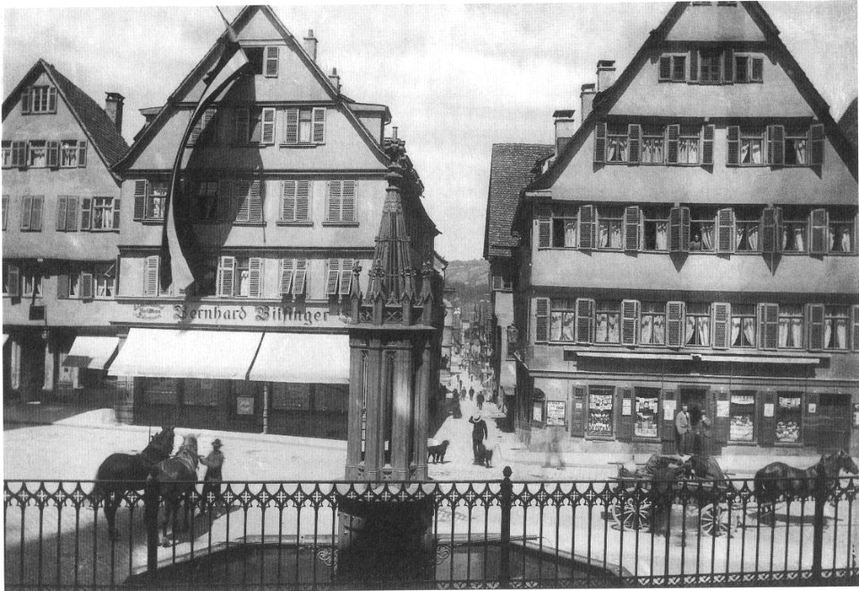 H Bauer - Holzmarkt mit der Achse Georgsbrunnen - Lange Gasse, um 1900 (TSiW126)