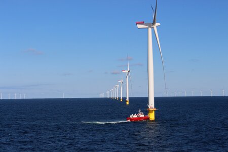 111 wind turbines body of water wind photo