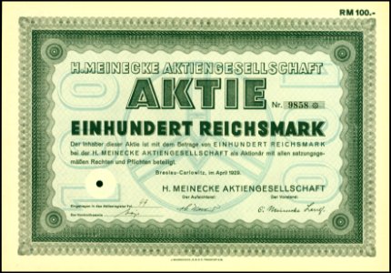 H. Meinecke AG 1929