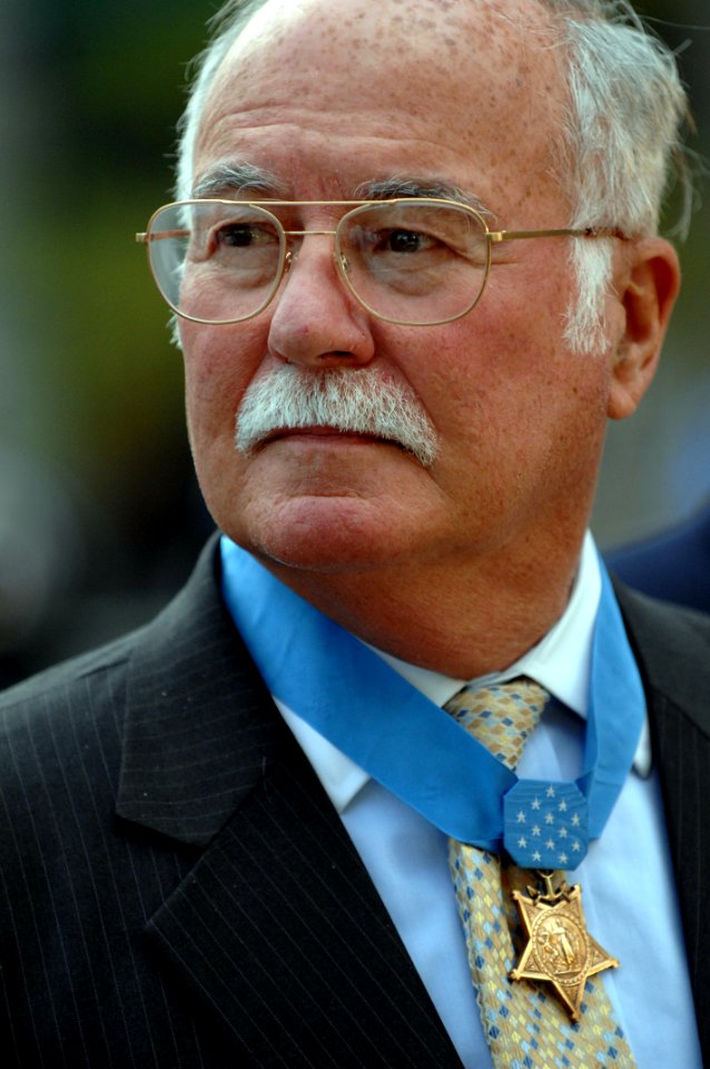 H.C. Barney Barnum Jr. at the Medal of Honor Flag ceremony for Michael Murphy 