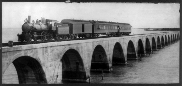H.M. Flagler's Special, first train crossing Long Key Viaduct, 2.7 miles long, Long Key, Fla. LCCN2005694817