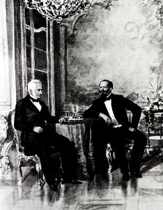 H.M. King Victor Emmanuel II of Savoy meet Alessandro Manzoni