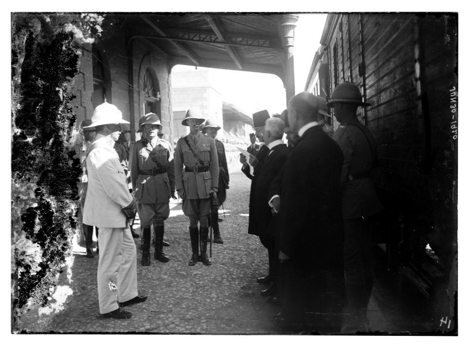 H.S. (i.e., Herbert Samuel) reception at RR Sta. (i.e., railroad station) June 30, 1920 LOC matpc.10455