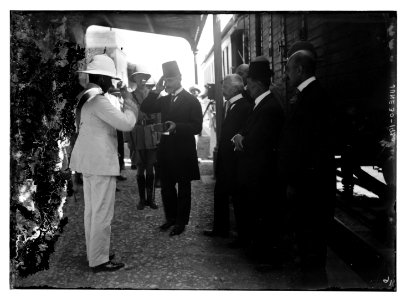 H.S. (i.e., Herbert Samuel) reception at RR Sta. (i.e., railroad station) June 30, 1920 LOC matpc.10456