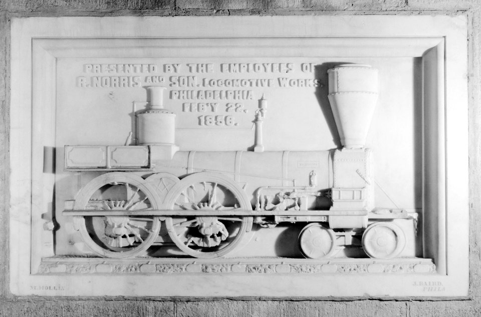 HABS - Norris Locomotive Works stone at the Washington Monument (cropped)