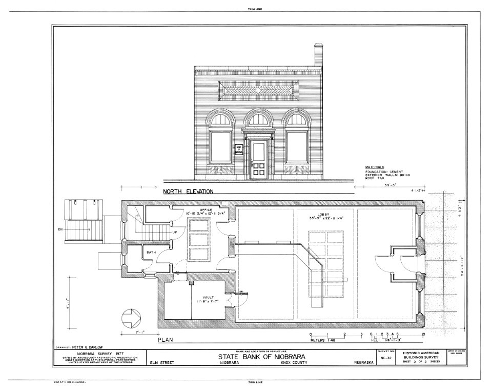 HABS NEB,54-NIOB,10- (sheet 2 of 2) - State Bank of Niobrara, Elm Street, Niobrara, Knox County, NE - LOC - hhh.ne0017.sheet.00002a