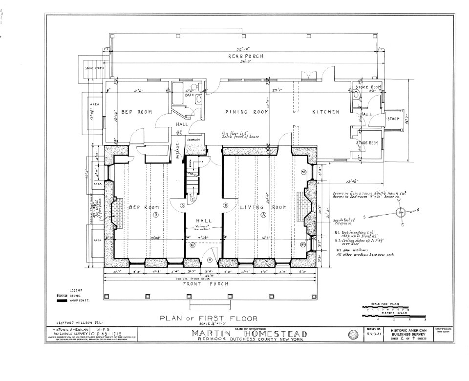 HABS NY,14-RED,1- (sheet 2 of 9) - Martin Homestead, U.S. Route 9, Red Hook, Dutchess County, NY - LOC - hhh.ny0912.sheet.00002a