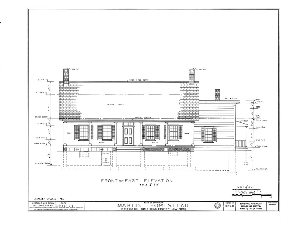 HABS NY,14-RED,1- (sheet 4 of 9) - Martin Homestead, U.S. Route 9, Red Hook, Dutchess County, NY - LOC - hhh.ny0912.sheet.00004a
