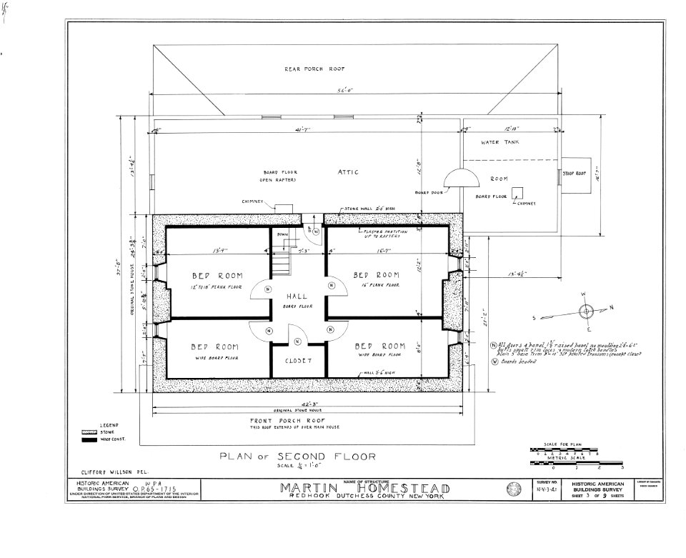 HABS NY,14-RED,1- (sheet 3 of 9) - Martin Homestead, U.S. Route 9, Red Hook, Dutchess County, NY - LOC - hhh.ny0912.sheet.00003a
