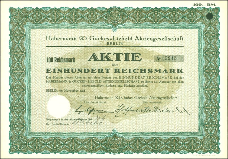 Habermann & Guckes-Liebold AG 1928