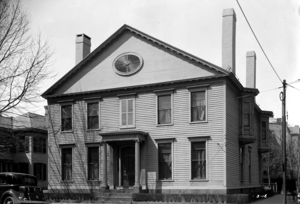 HABS Northeast elevation, Noah Webster House, Temple & Grove Streets, New Haven, Conn