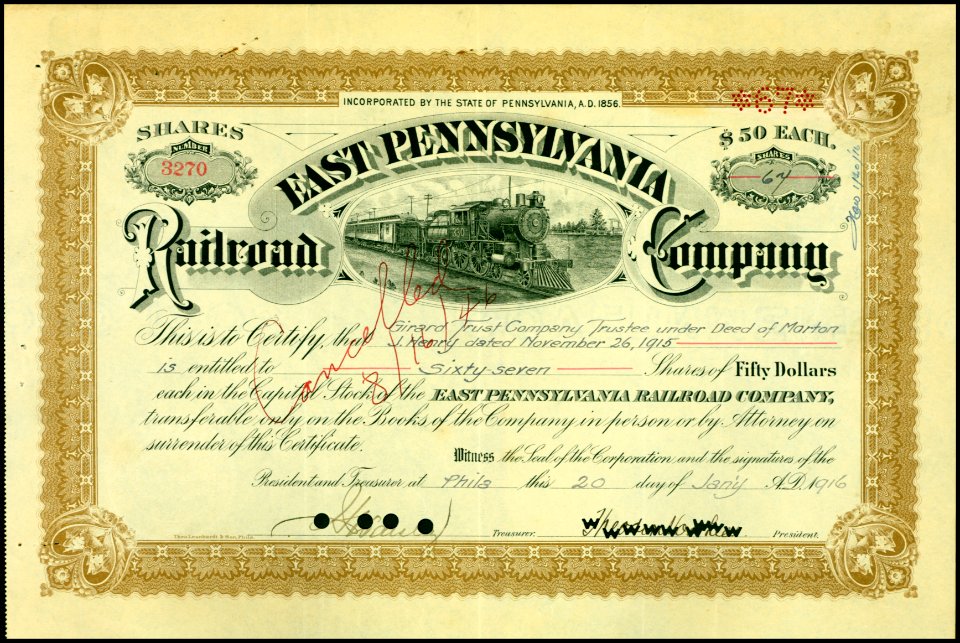 East Pennsylvania RR 1916