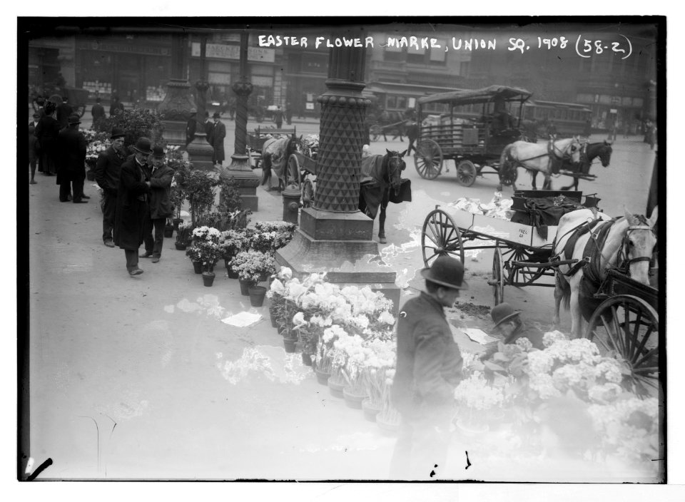 Easter flowers marke (i.e. market), Union Sq., (New York) LCCN2014680283