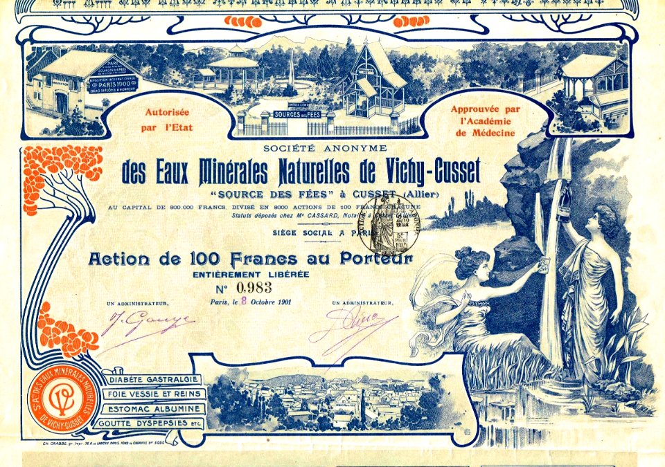 Eaux Minérales Naturelles de Vichy-Cusset 1901