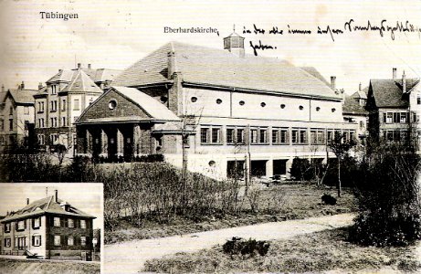 Eberhardskirche mit Pfarrhaus (AK H Sting 1913 TPk107)