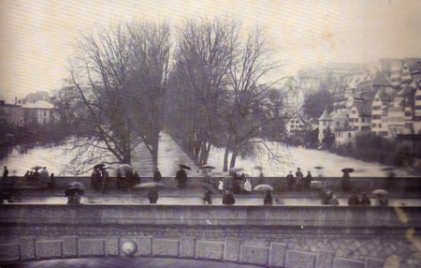 Eberhardsbrücke bei Hochwasser 1.1.1910 (PK TPk55)