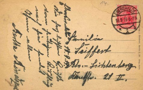 Eberswalde, Brandenburg - Anlagen mit Forstakademie (back) (Zeno Ansichtskarten)