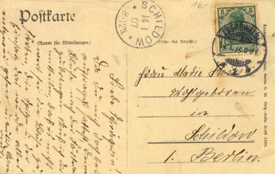 Eberswalde, Brandenburg - Gebäudeansicht mit Schwärze (2) (back) (Zeno Ansichtskarten)