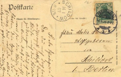 Eberswalde, Brandenburg - Gebäudeansicht mit Schwärze (2) (back) (Zeno Ansichtskarten)