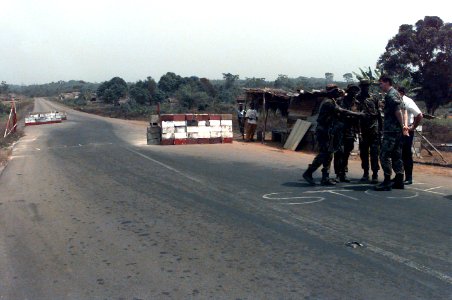 ECOMOG checkpoint in Liberia photo