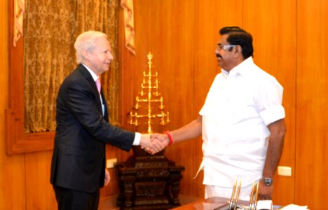 Edappadi K Palaniswami with Ambassador Kenneth I Juster