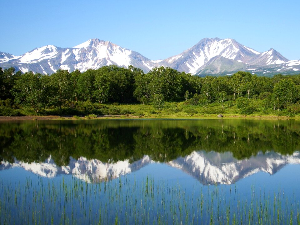 Volcanoes reflection summer