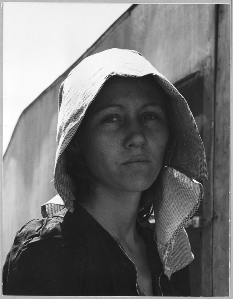 Edison, Kern County, California. Young migratory mother, originally from Texas. On the day before th . . . - NARA - 521787