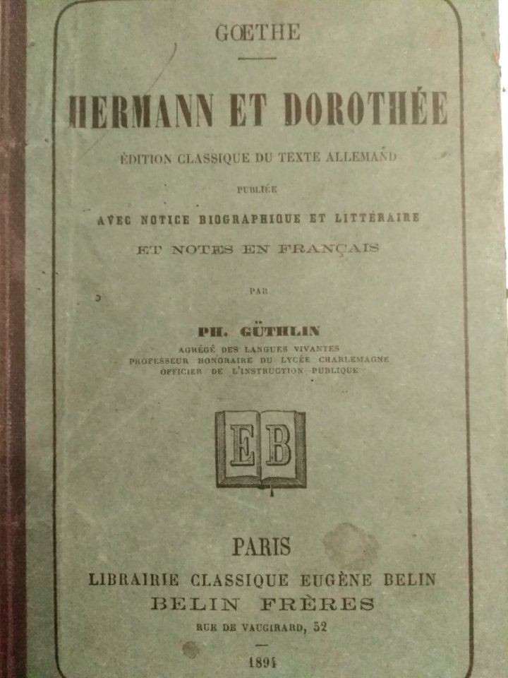 Edition de Hermann et Dorothée de Goethe par Philippe Guthlin (1894)