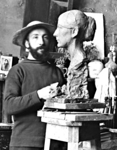 Eduard Jacobs in zijn atelier (1894), foto van Jacob Olie - 02