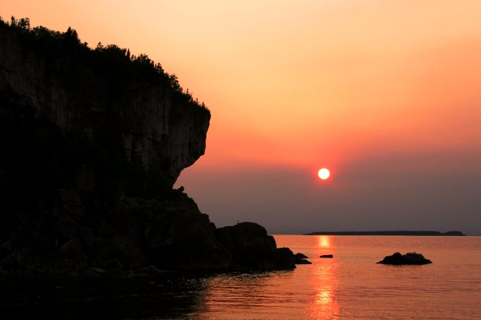 Shore lake sunset