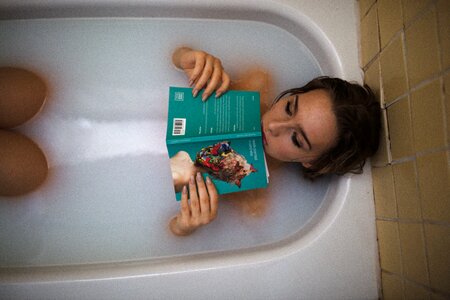 Bath tub reading photo