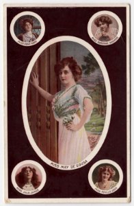 Edwardian actresses - Zena Dare, Adrienne Augarde, May de Sousa, Julia James & Phyllis Dare, 1909