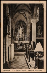 Eerste Oosterparkstraat 179, Kapel met Maria-altaar, Onze Lieve Vrouwe Gasthuis. Uitgave Weenenk & Snel, Afb PRKBB00369000023