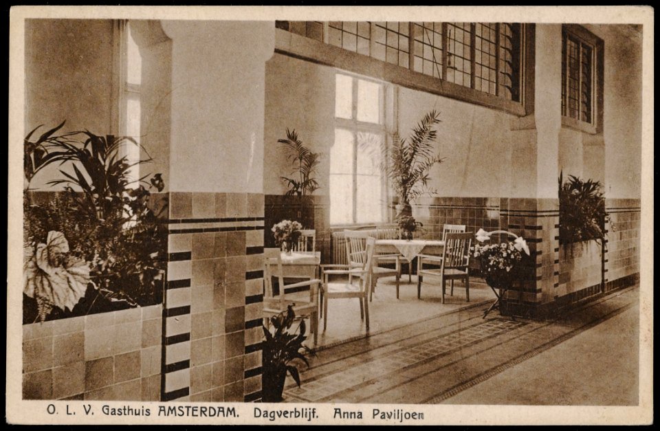 Eerste Oosterparkstraat 179, Onze Lieve Vrouwe Gasthuis. dagverblijf van Anna paviljoen.Uitgave N.V. Mij. Rembrandt, Utrecht, Afb PRKBB00369000006