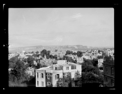 Egyptian Hotels, Ltd, Cairo. Cairo and Mokattam hills from the Semiramis Hotel roof LOC matpc.15589