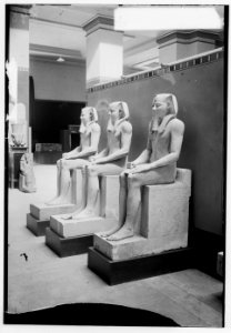 Egyptian views. Cairo (Masr). Statues of King Usertesen, VII Dynasty, Cairo Museum LOC matpc.00096