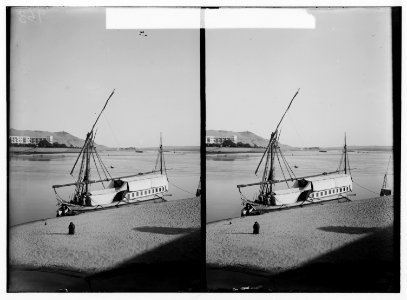 Egyptian views; Assuan and Philae. Dahabeah, boat for travelling on the Nile LOC matpc.01594