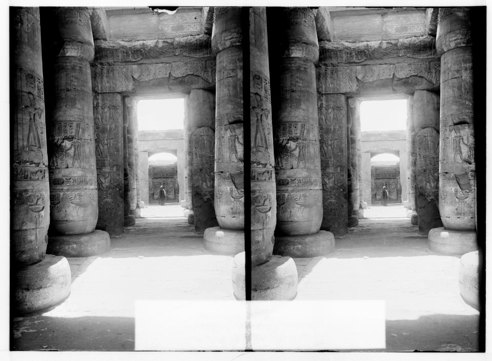Egyptian views; Abydos. The 1st and 2nd hypostyle halls, Temple of Sethor I LOC matpc.01518