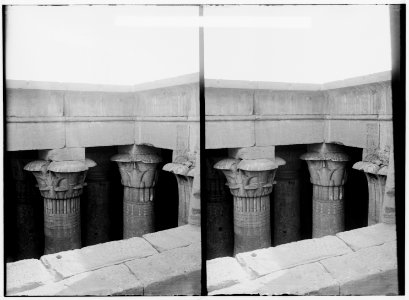 Egyptian views; Assuan and Philae. Details of capitals in Temple of Isis, island of Philae LOC matpc.01589