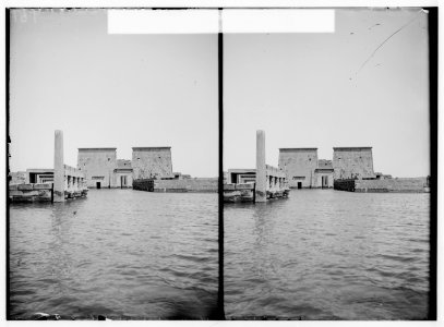 Egyptian views; Assuan and Philae. Temple of Isis, showing obelisk and colonnade LOC matpc.01582