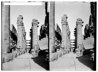 Egyptian views; Karnak. Central aisle of great hypostyle hall LOC matpc.01540