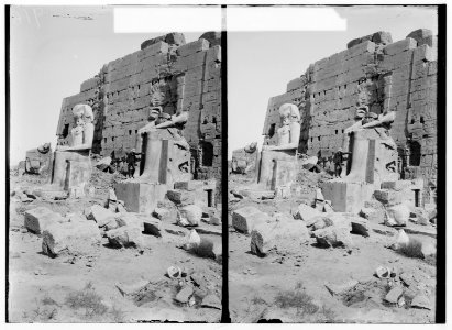 Egyptian views; Karnak. Statues of kings behind 8th pylon LOC matpc.01547