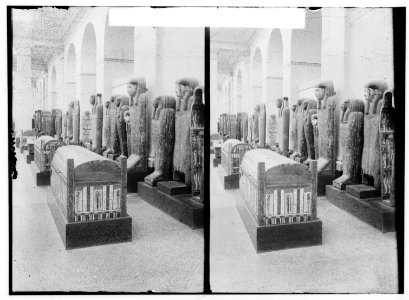 Egyptian views; Cairo (Masr). Mummy coffins in Cairo Museum LOC matpc.01485