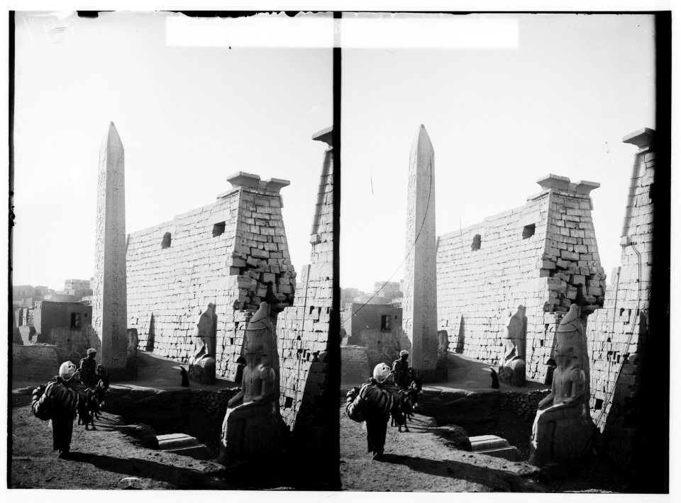 Egyptian views; Luxor. Obelisk at entrance to Temple of Luxor LOC matpc.01529