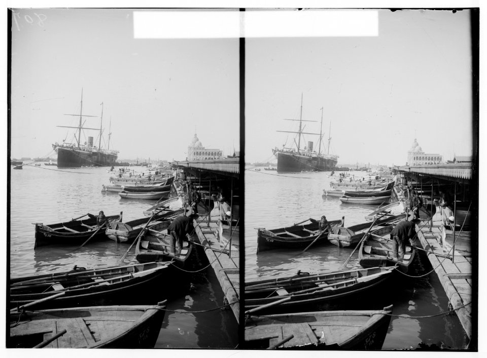 Egyptian views; Port Said. Landing stage of Port Said LOC matpc.01453