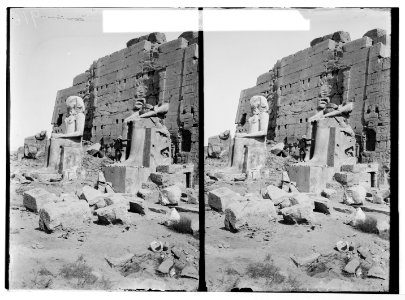 Egyptian views; Karnak. Statues of kings behind 8th pylon LOC matpc.06495