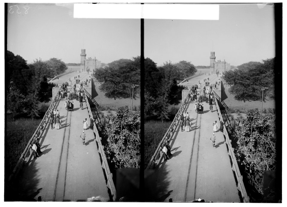 Egyptian views; The barrage. General view of the barrage looking E. along the top LOC matpc.01489