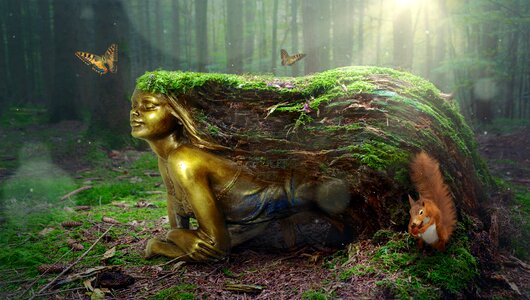 Mythical creatures golden beautiful photo
