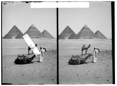 Egyptian views; The pyramids of Gizeh. General view of Pyramids of Gizeh LOC matpc.01501