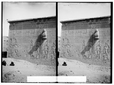 Egyptian views; Temple of Hathor, Dendera. Carvings on exterior wall LOC matpc.01523